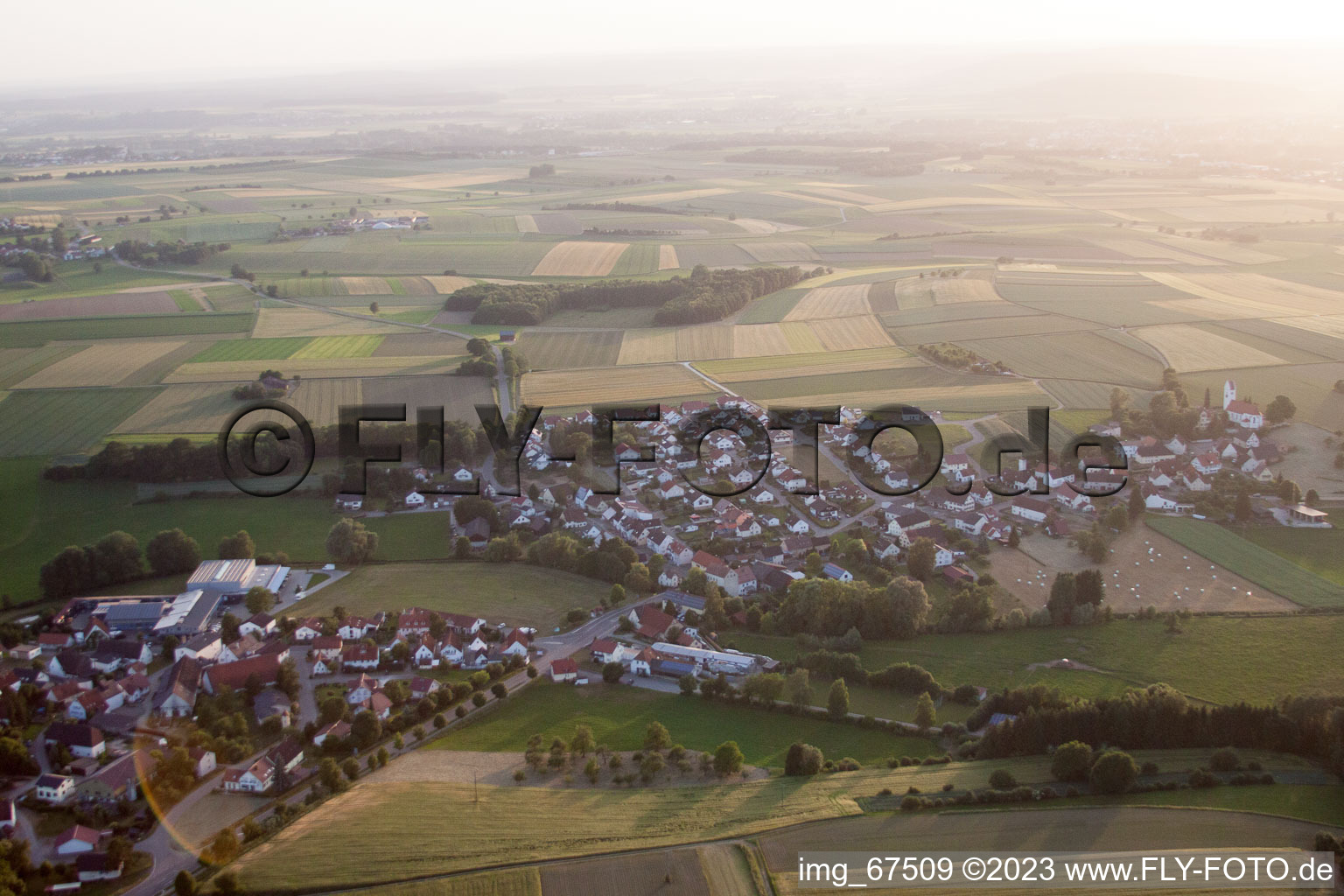 Aerial view of Hailtingen in the state Baden-Wuerttemberg, Germany