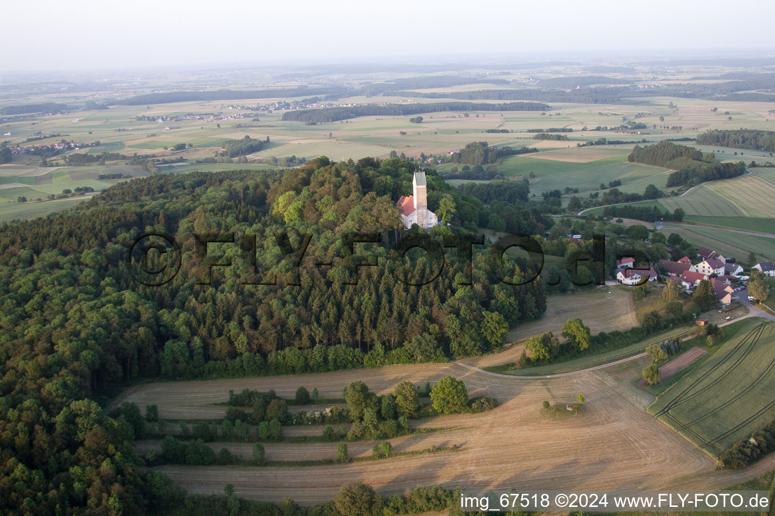 Aerial view of Uttenweiler in the state Baden-Wuerttemberg, Germany