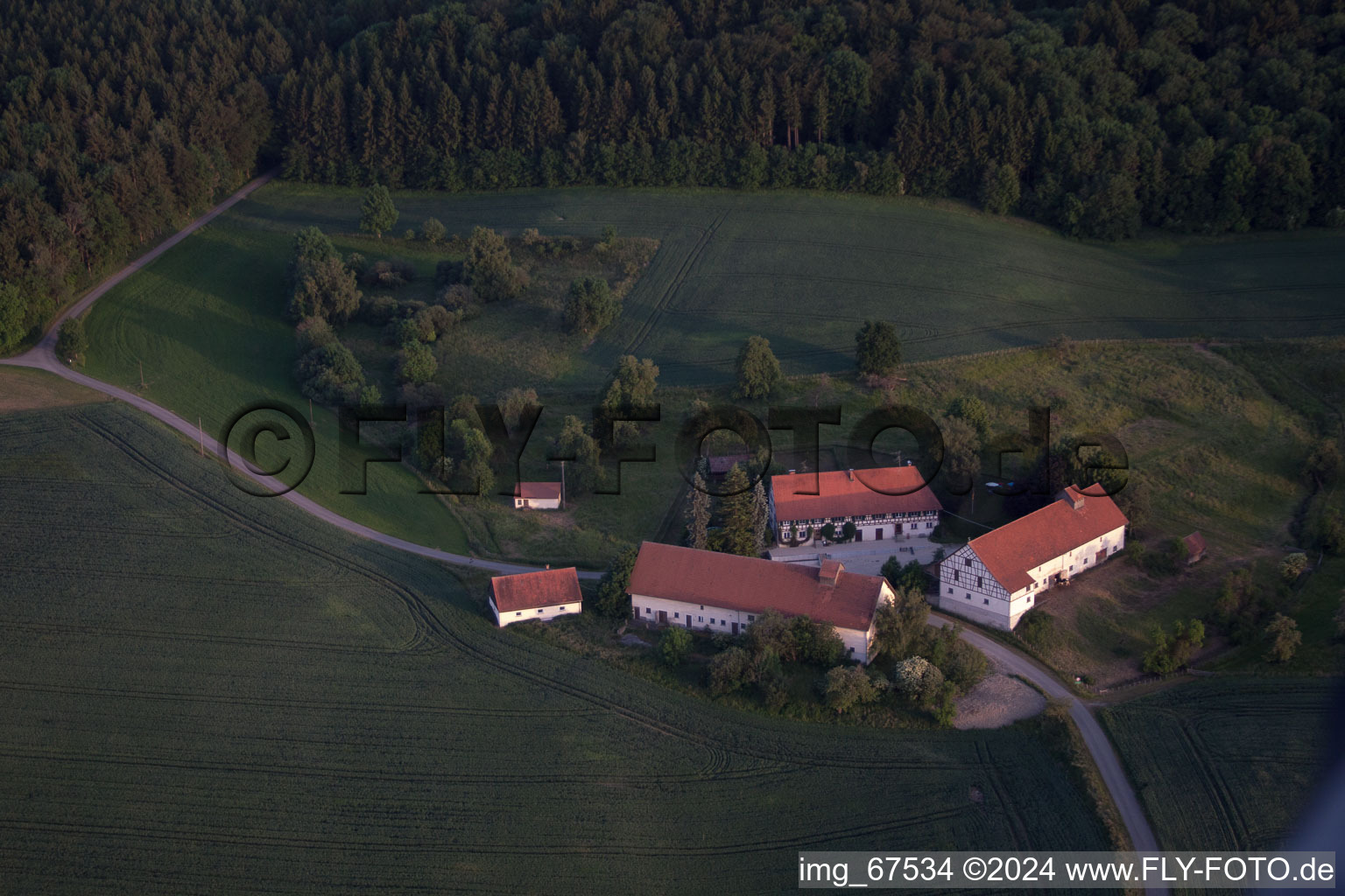 Aerial photograpy of Buchay in the state Baden-Wuerttemberg, Germany