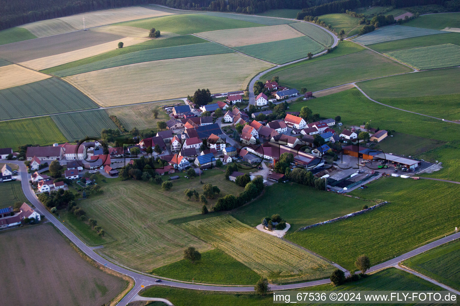 From the south in the district Dietelhofen in Unlingen in the state Baden-Wuerttemberg, Germany