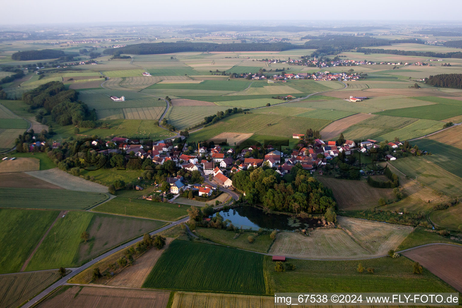 Aerial view of Village view in the district Uigendorf in Unlingen in the state Baden-Wurttemberg