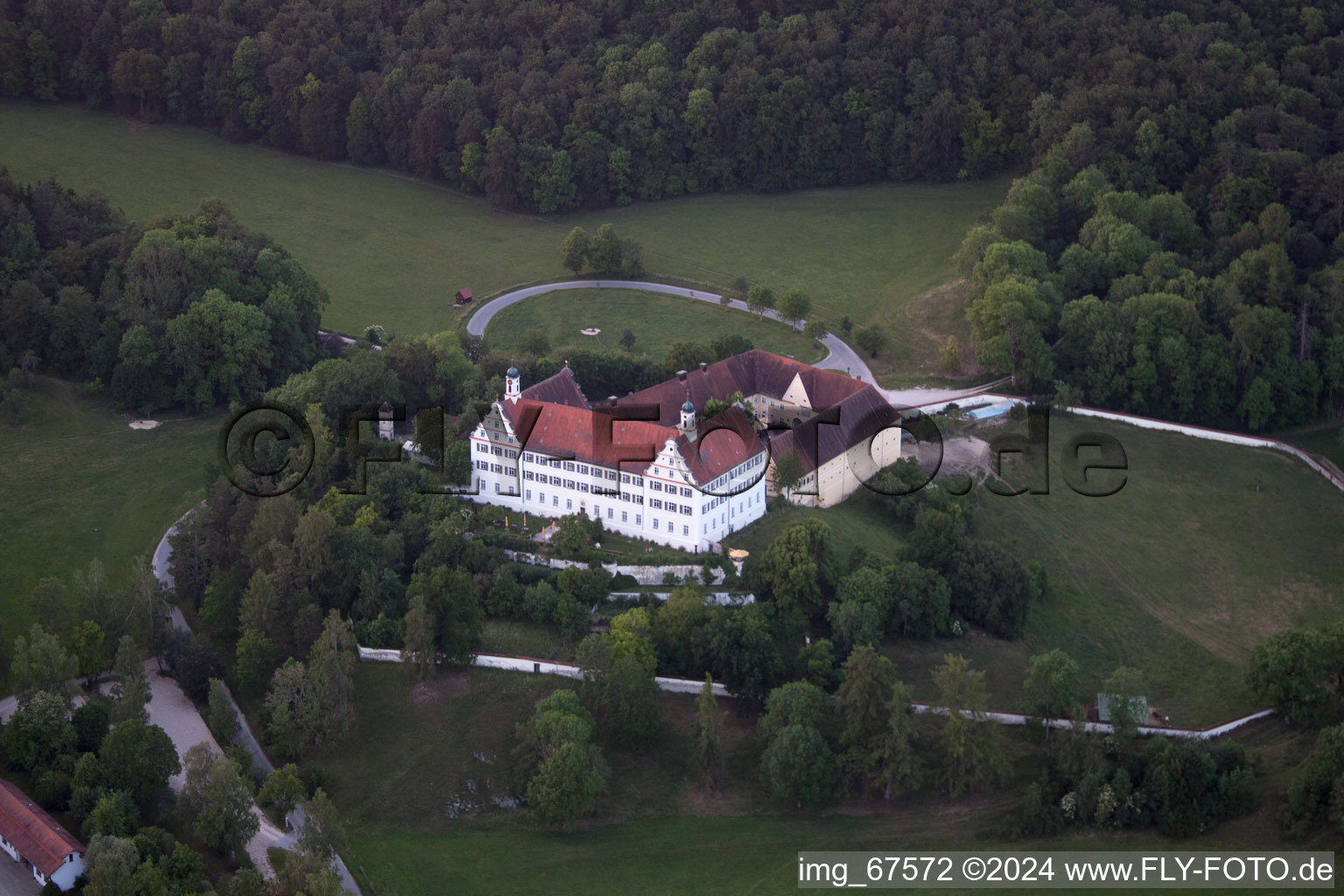 Aerial view of Kirchen in the state Baden-Wuerttemberg, Germany