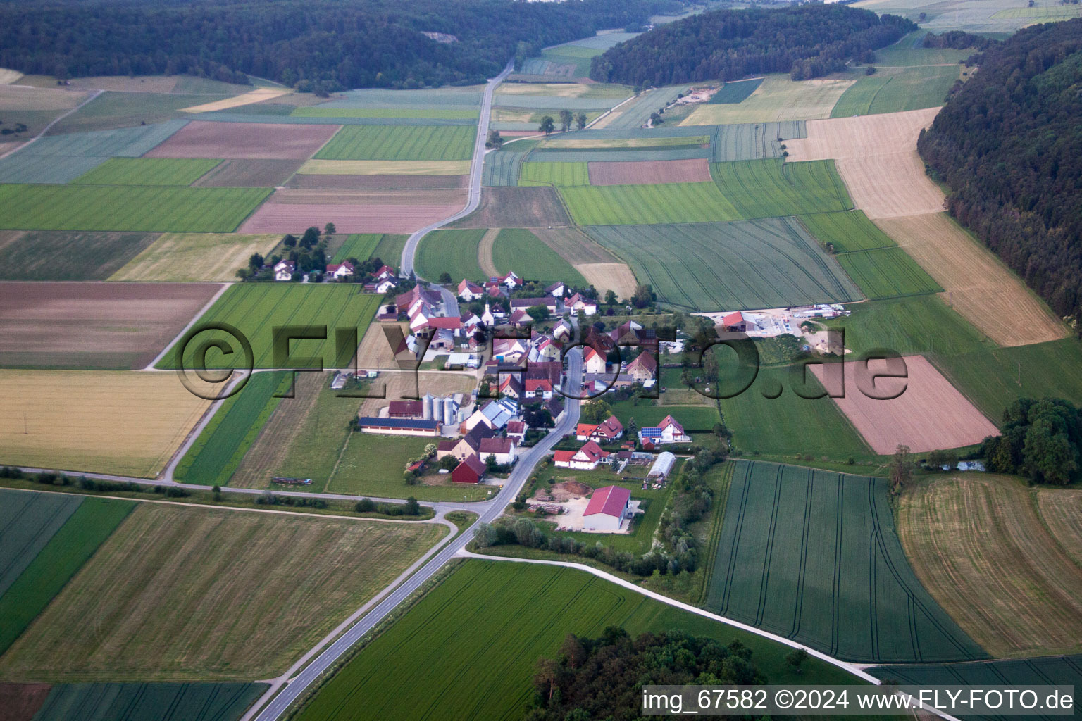 Kirchen in the state Baden-Wuerttemberg, Germany seen from above