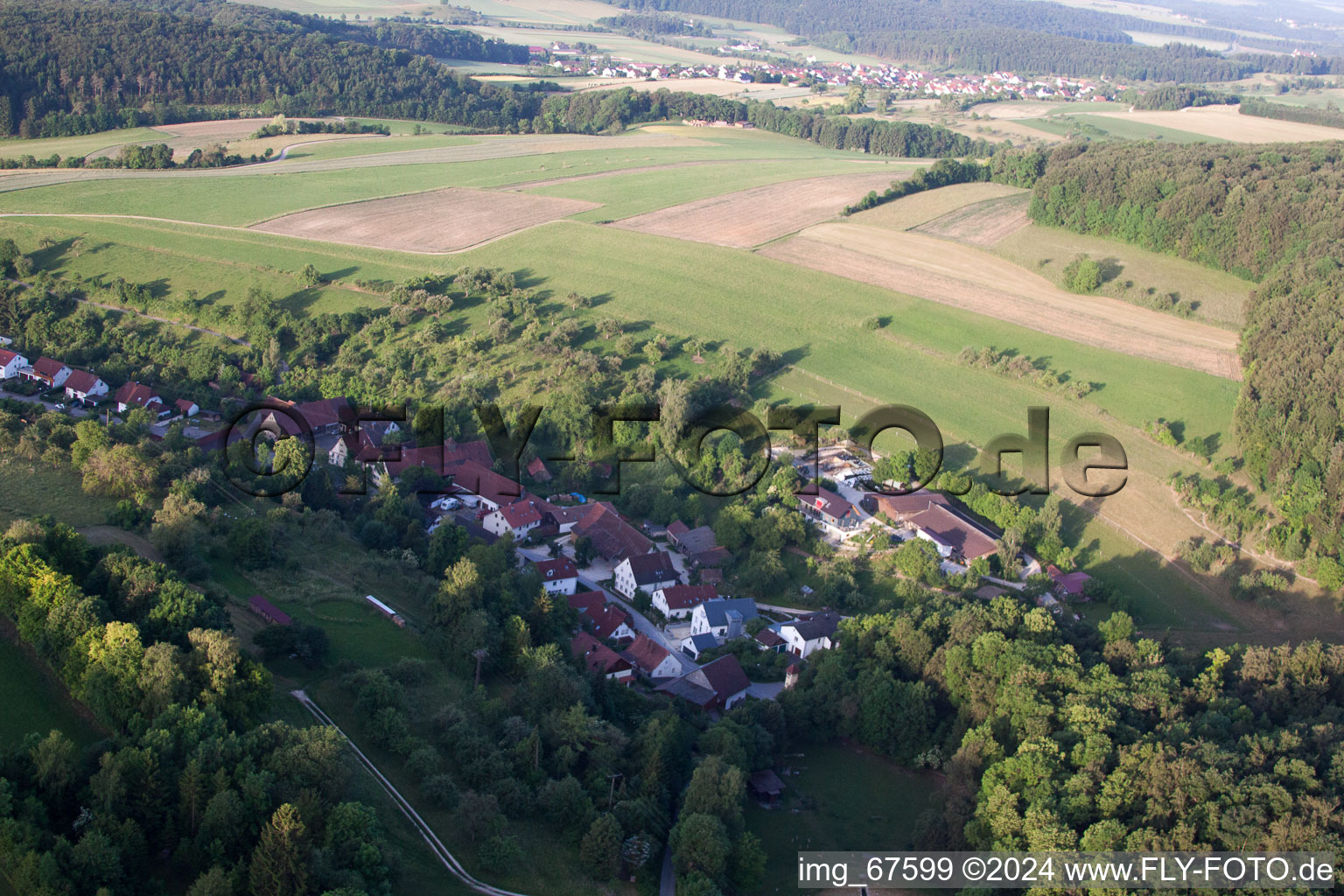 Aerial view of Mühlen in the state Baden-Wuerttemberg, Germany