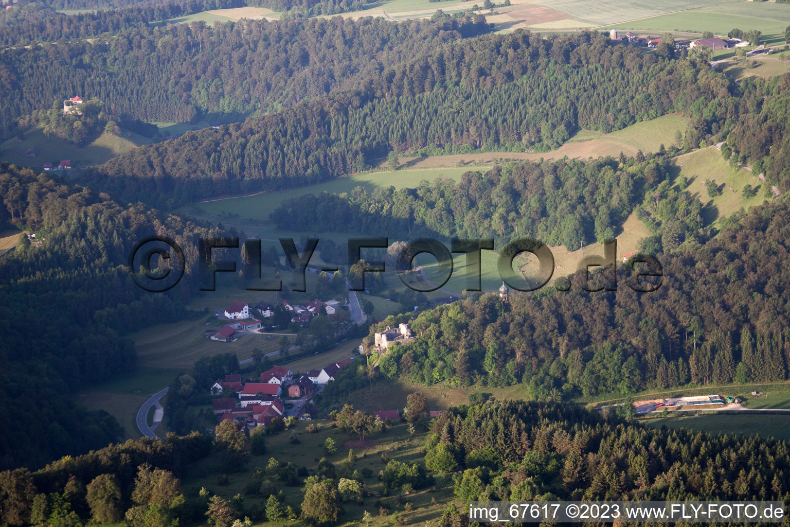 Aerial photograpy of Bichishausen in the state Baden-Wuerttemberg, Germany