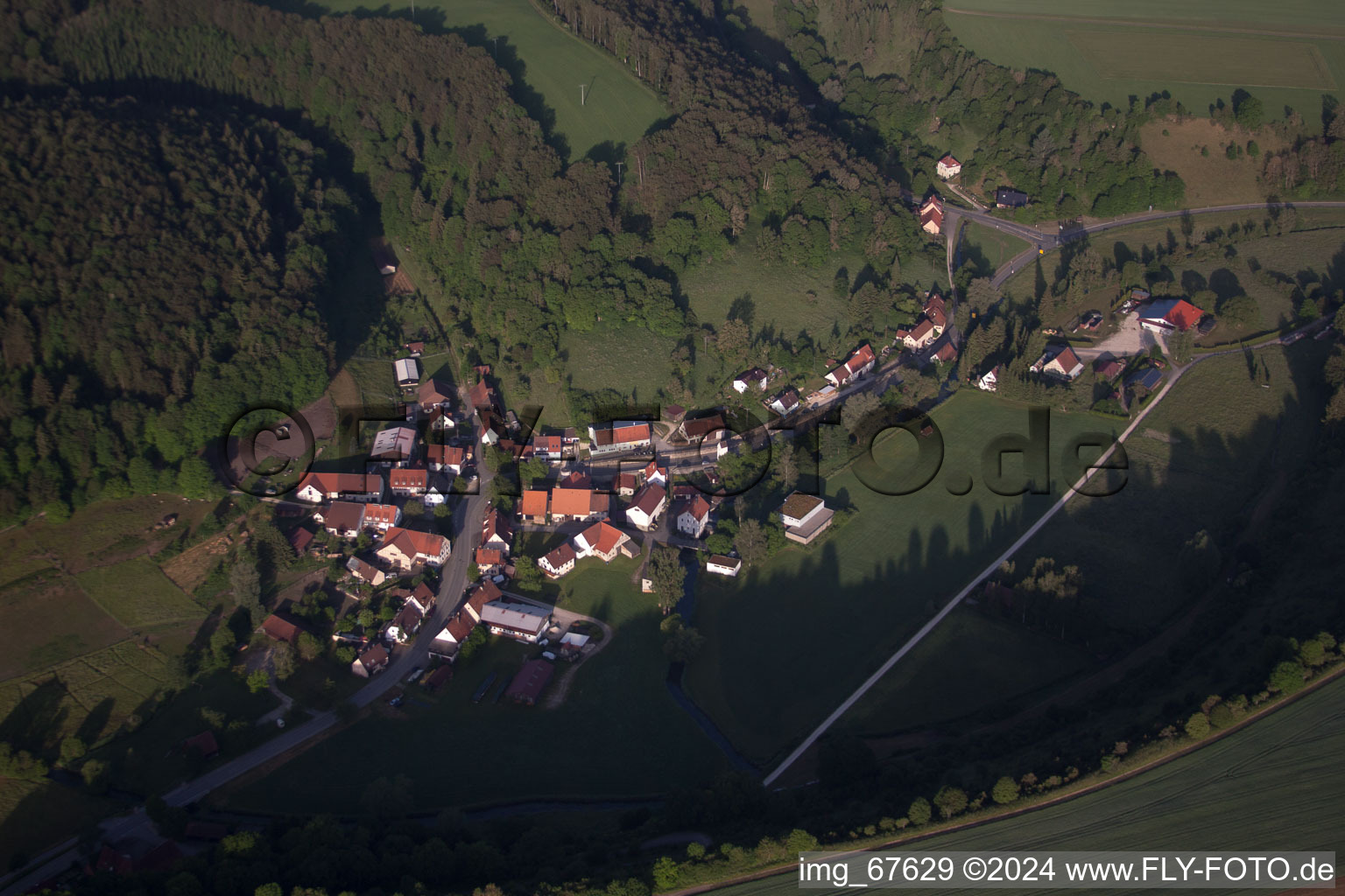 Aerial view of Wasserstetten in the state Baden-Wuerttemberg, Germany