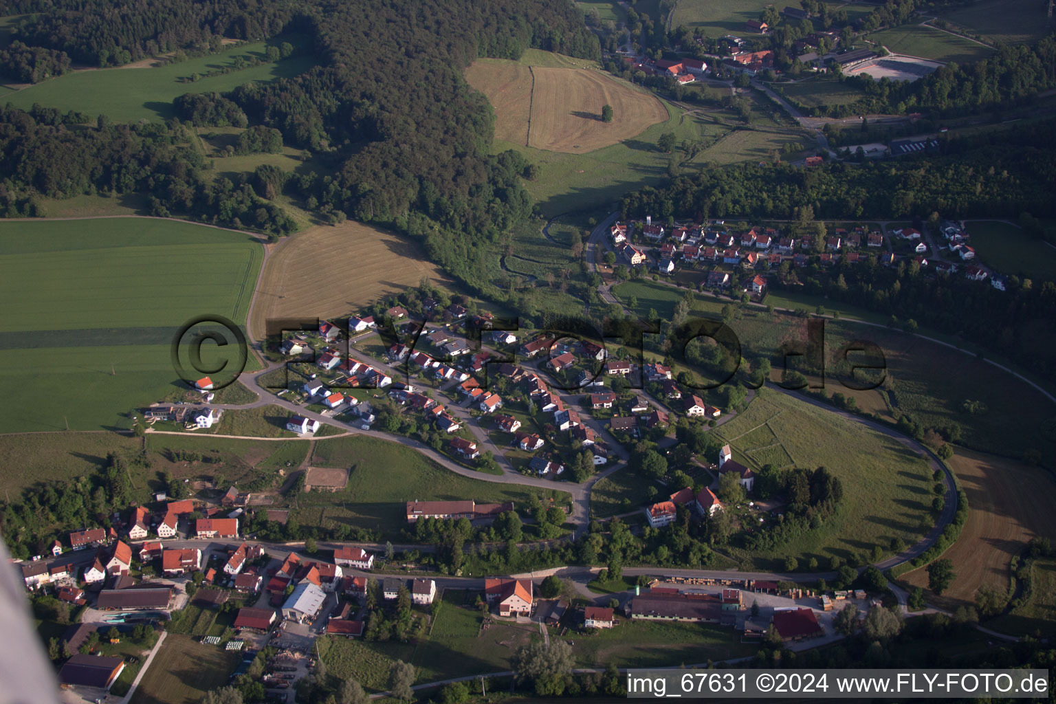 Aerial view of Dapfen in the state Baden-Wuerttemberg, Germany