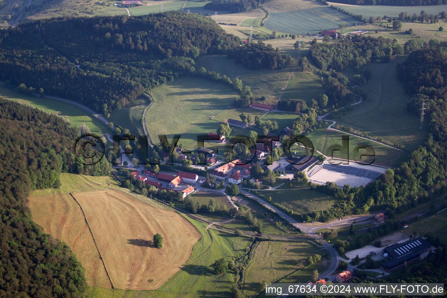 Oblique view of Dapfen in the state Baden-Wuerttemberg, Germany