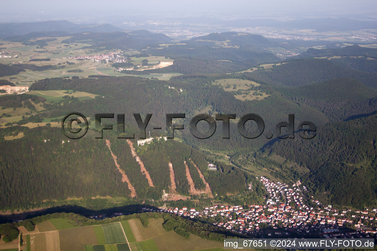 District Holzelfingen in Lichtenstein in the state Baden-Wuerttemberg, Germany