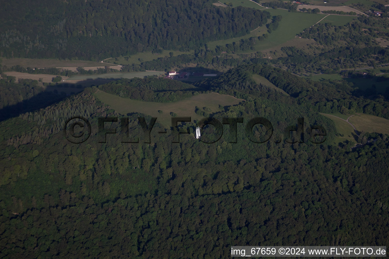 Structure of the observation tower Schoenbergturm in the forest in Pfullingen in the state Baden-Wurttemberg, Germany