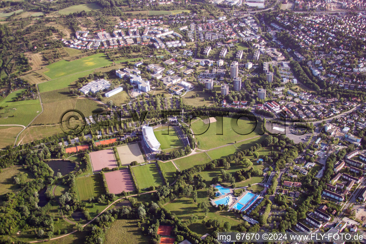 Ringelbach, Kreuzeiche Stadium, Markwasen Wave Pool in Reutlingen in the state Baden-Wuerttemberg, Germany