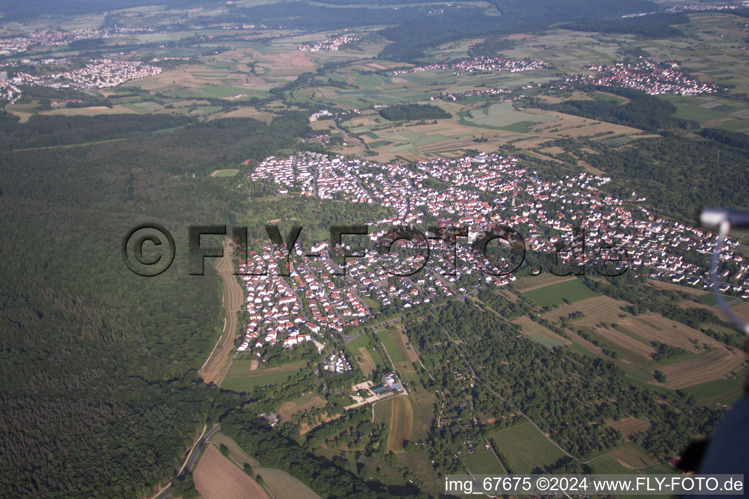 Aerial photograpy of Ohmenhausen in the state Baden-Wuerttemberg, Germany