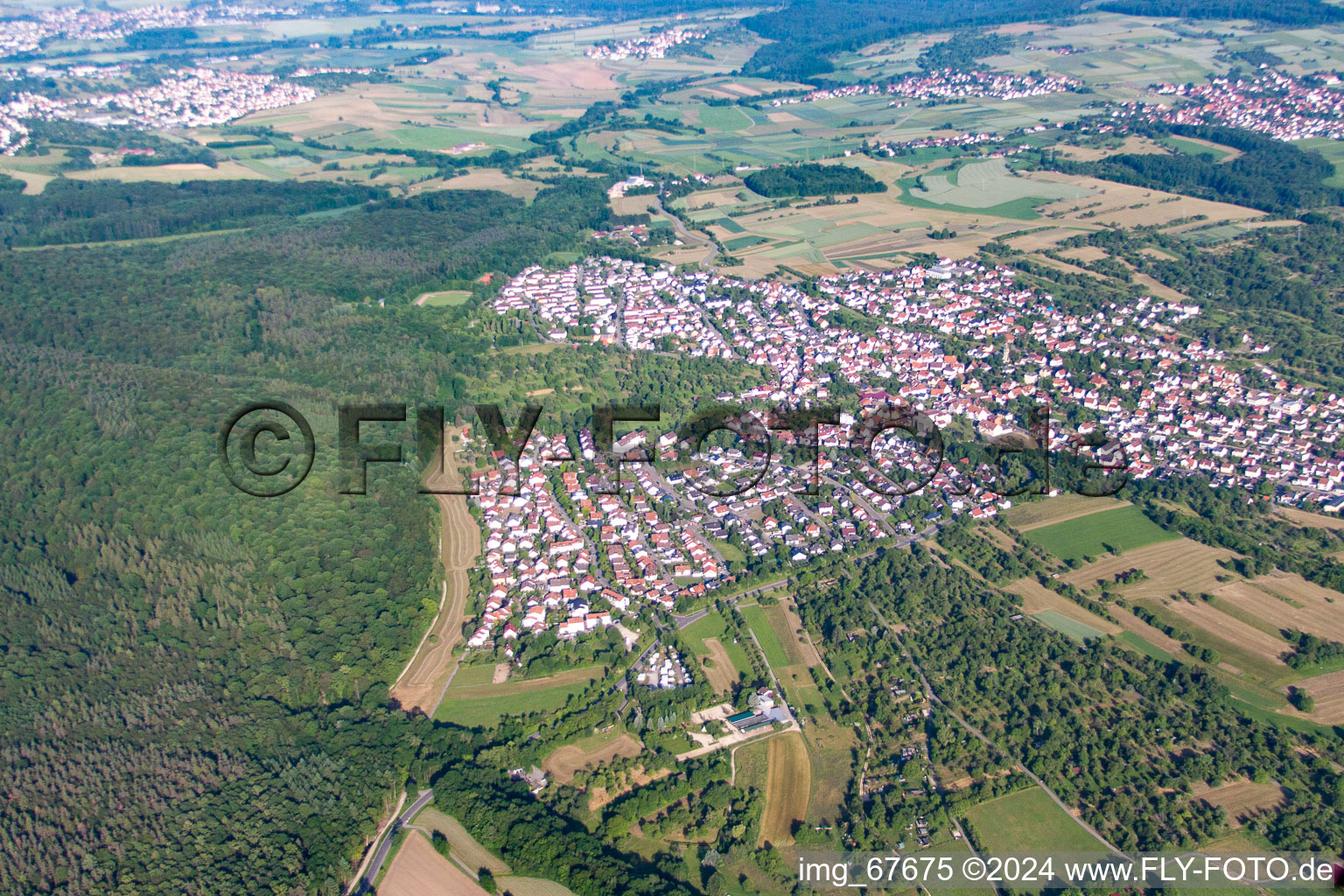 Aerial photograpy of Ohmenhausen in the state Baden-Wuerttemberg, Germany