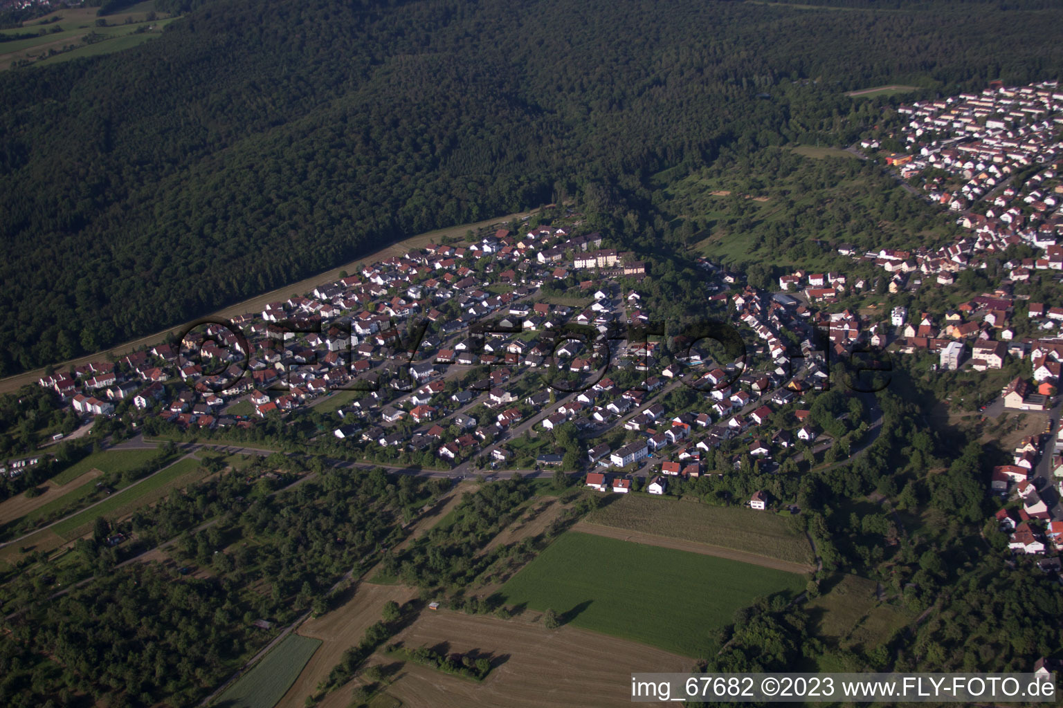 Ohmenhausen in the state Baden-Wuerttemberg, Germany from above