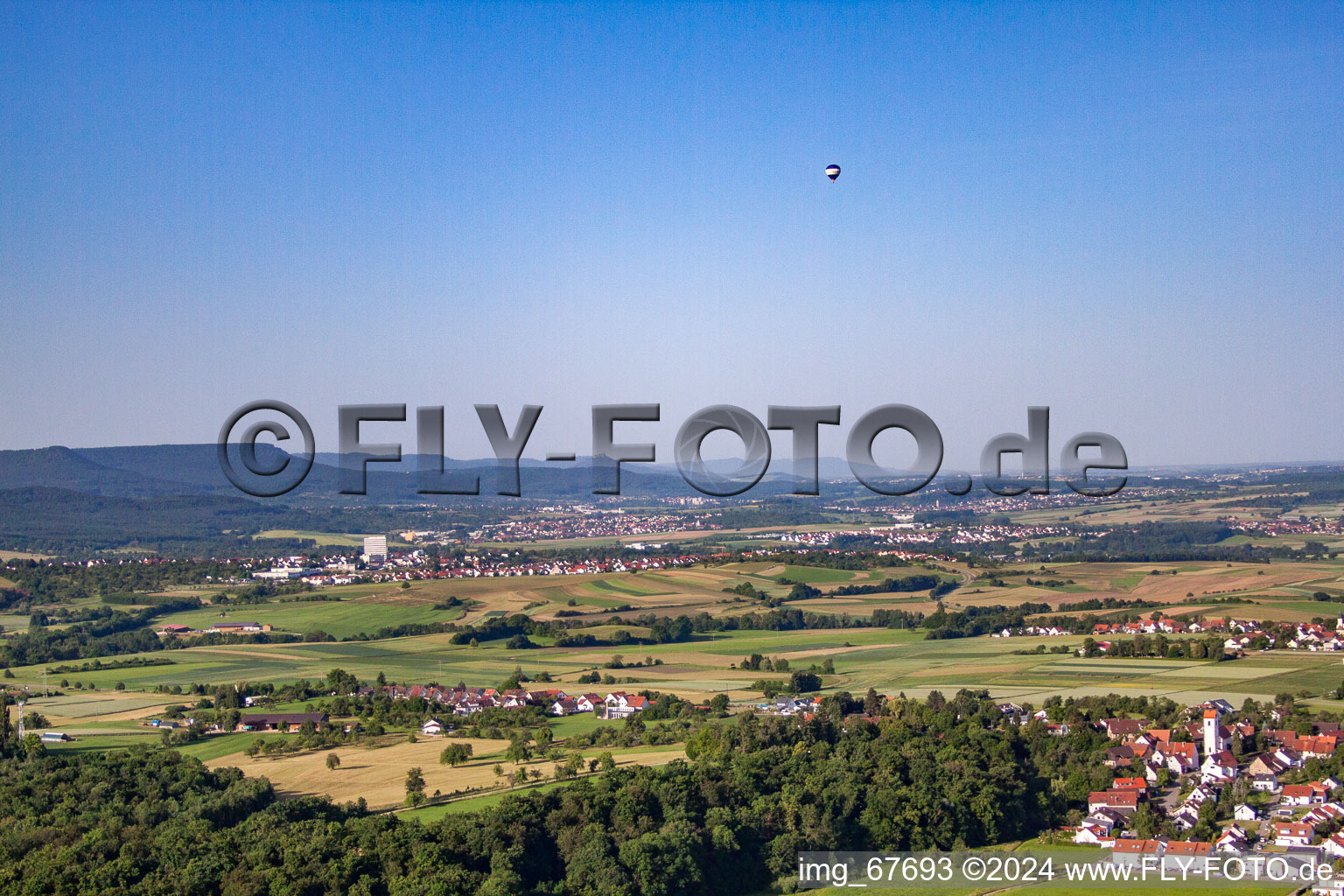 District Mähringen in Kusterdingen in the state Baden-Wuerttemberg, Germany out of the air