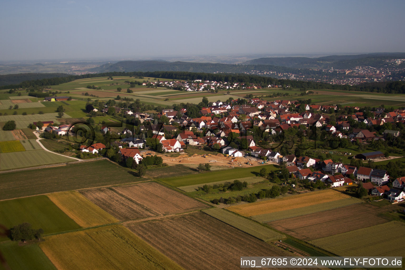 Aerial photograpy of District Wankheim in Kusterdingen in the state Baden-Wuerttemberg, Germany