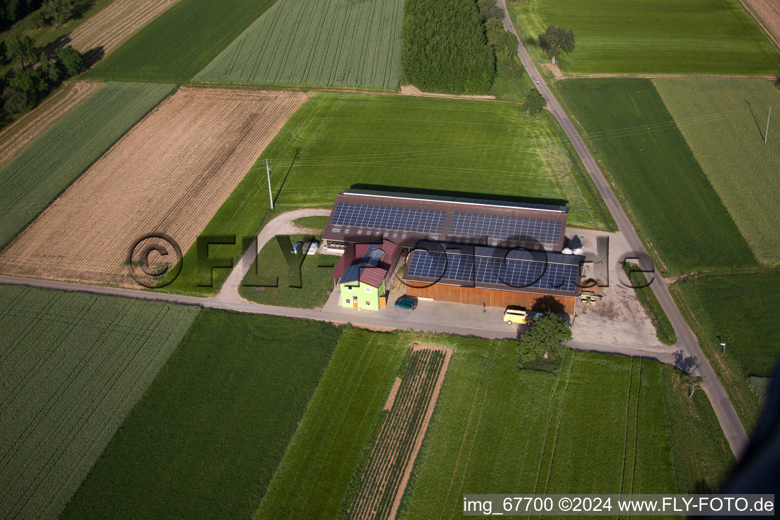 District Wankheim in Kusterdingen in the state Baden-Wuerttemberg, Germany from above