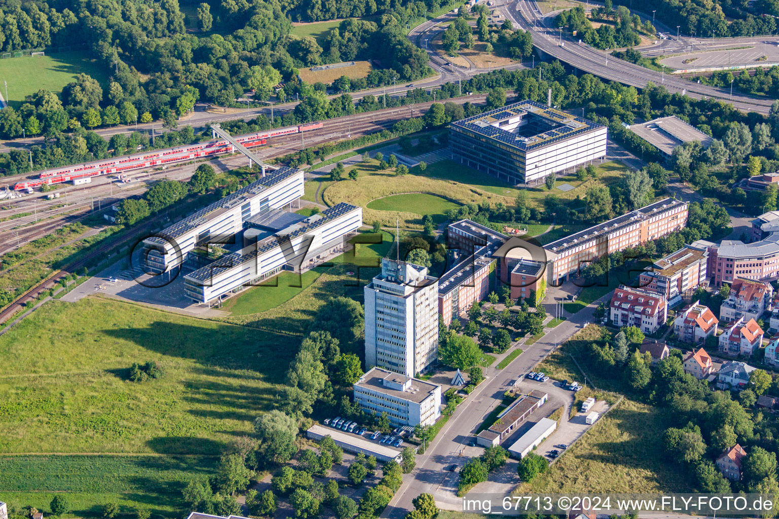 Administrative building of the State Authority Landratsamt Tuebingen in the district Derendingen in Tuebingen in the state Baden-Wurttemberg