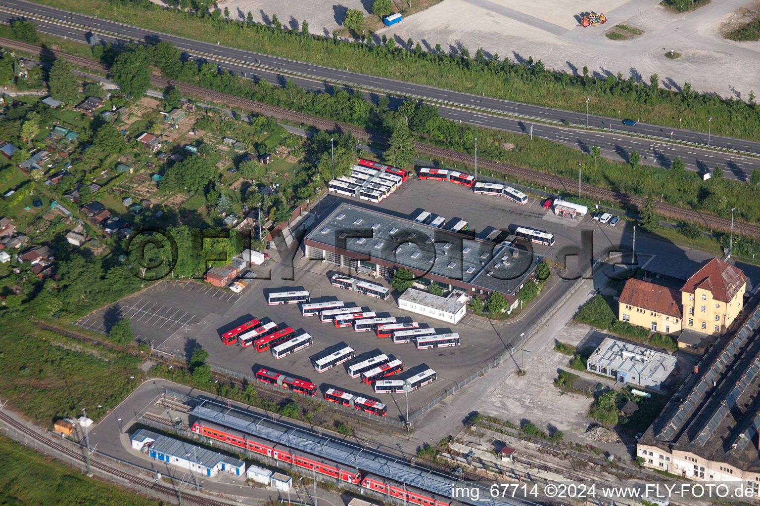 Depot of the Municipal Transport Company BRG Stuttgart GmbH in the district Derendingen in Tuebingen in the state Baden-Wurttemberg