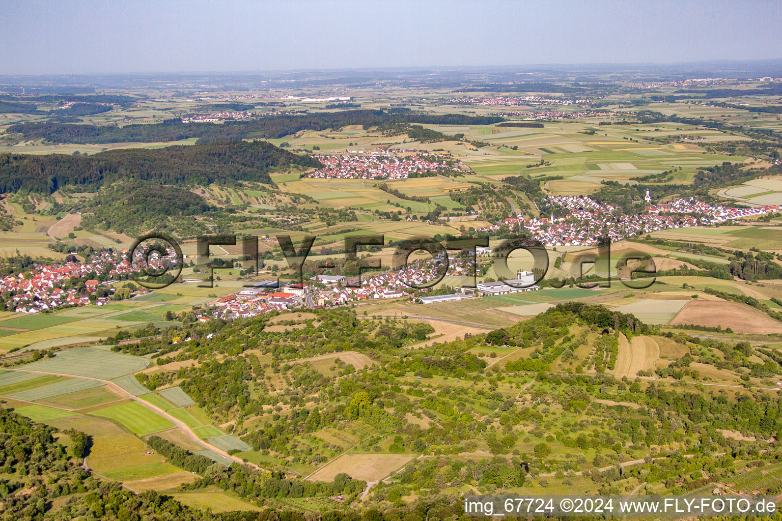 From northeast in the district Poltringen in Ammerbuch in the state Baden-Wuerttemberg, Germany