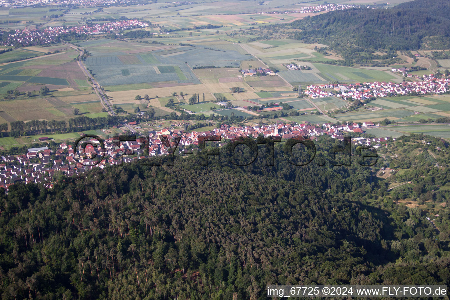 From the north in the district Unterjesingen in Tübingen in the state Baden-Wuerttemberg, Germany