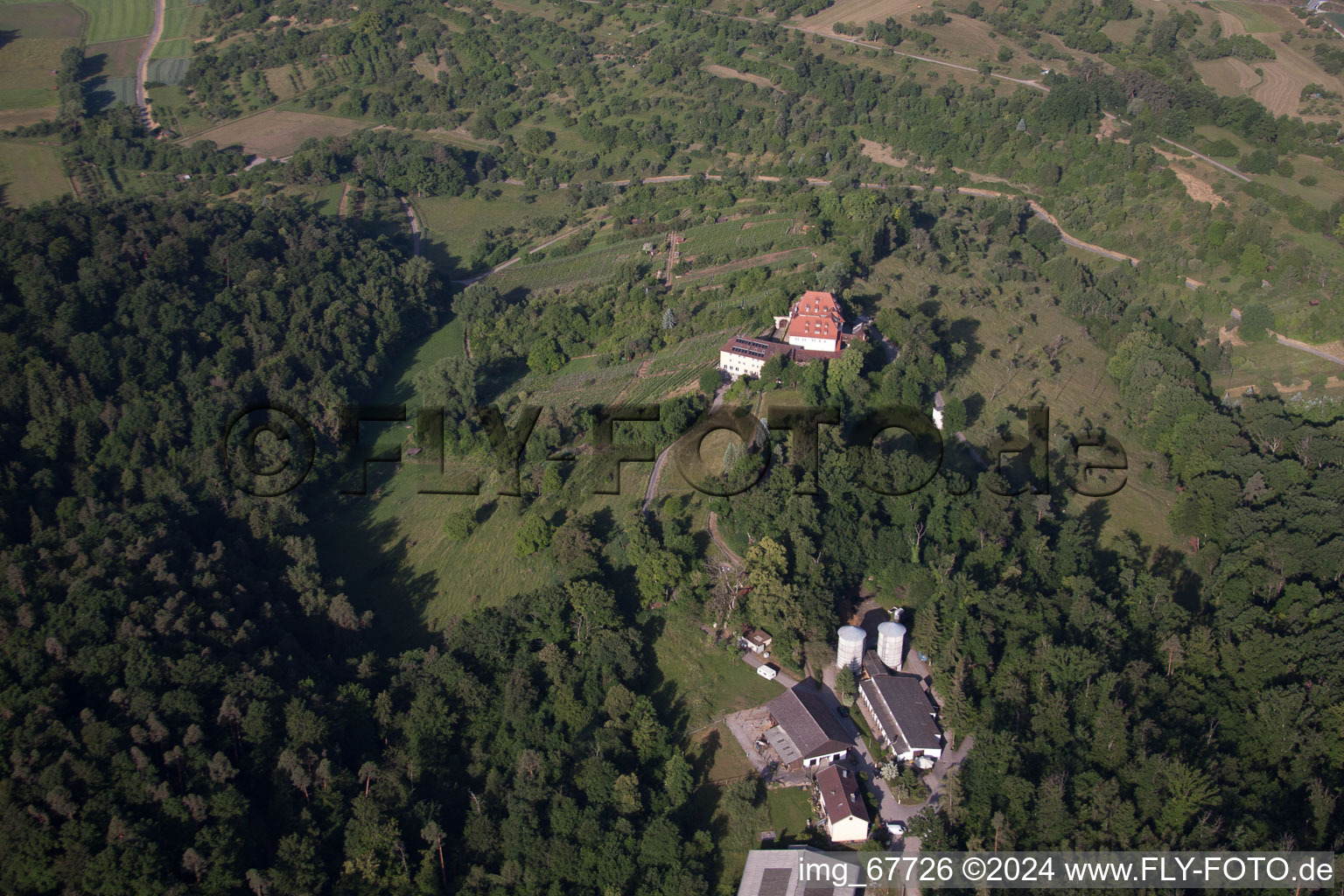 Aerial photograpy of Rottenburg am Neckar in the state Baden-Wuerttemberg, Germany