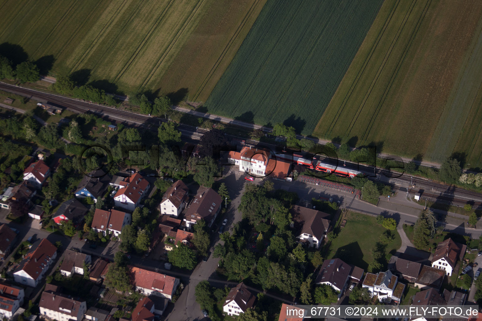 Railroad station in the district Entringen in Ammerbuch in the state Baden-Wuerttemberg, Germany