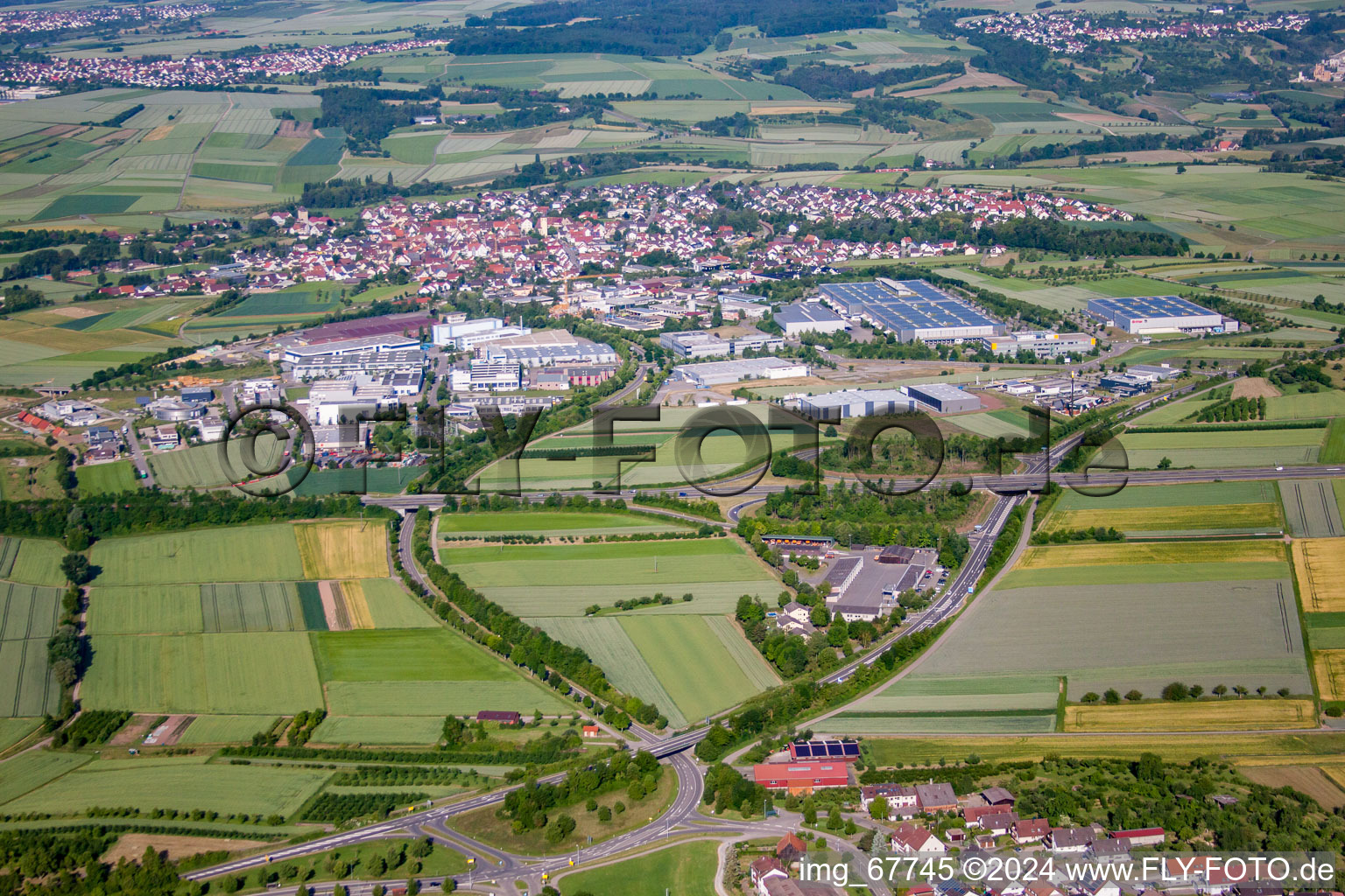 From the east in the district Gültstein in Herrenberg in the state Baden-Wuerttemberg, Germany