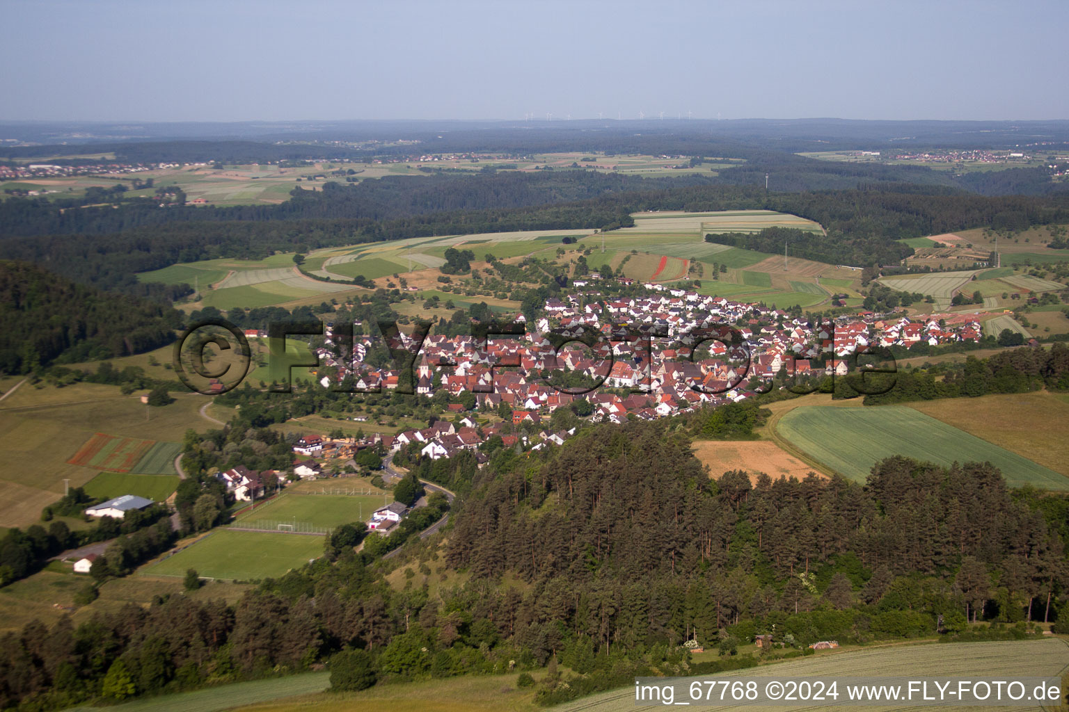 Aerial view of Gültlingen in the state Baden-Wuerttemberg, Germany