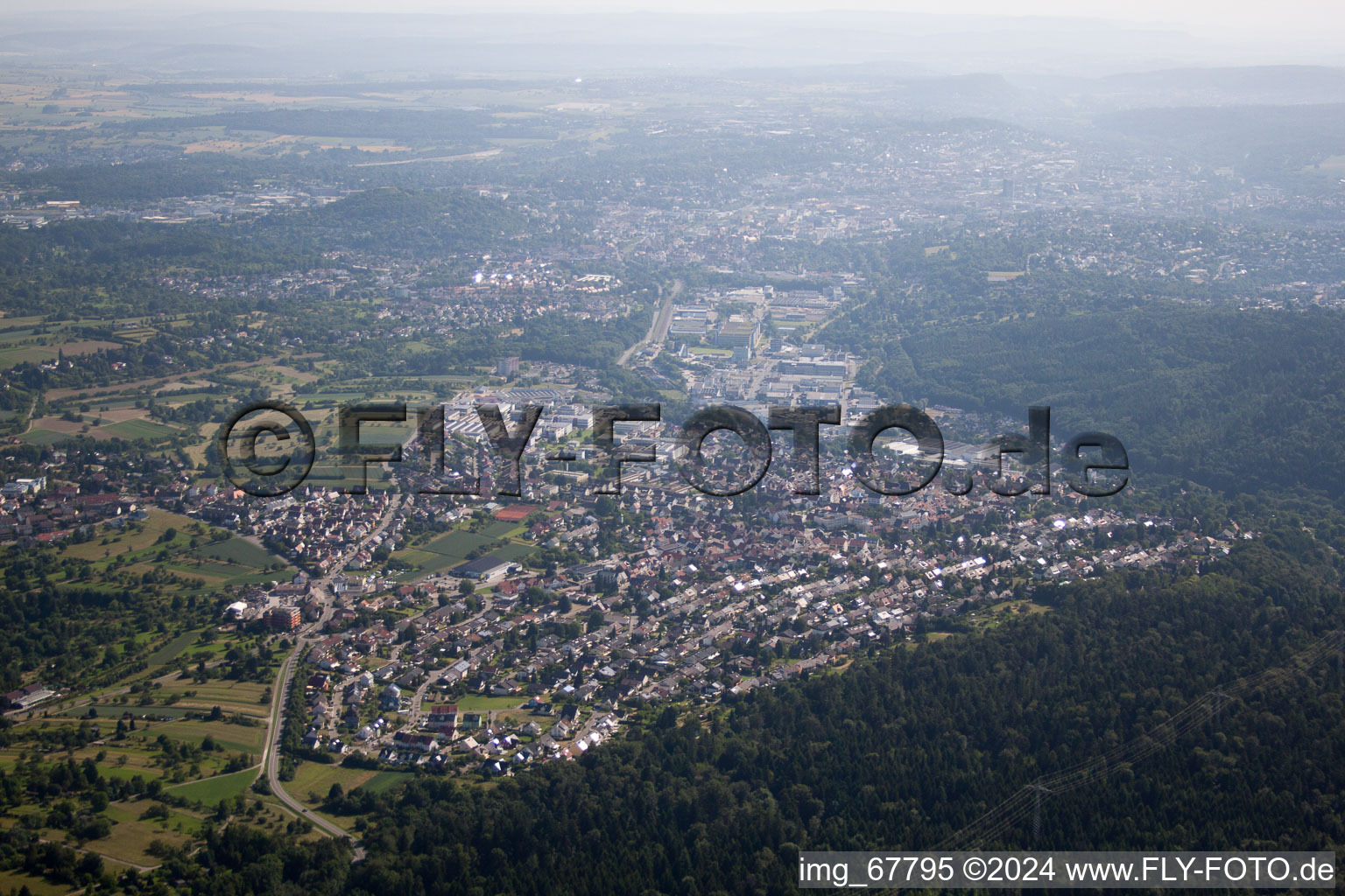 Birkenfeld in the state Baden-Wuerttemberg, Germany viewn from the air