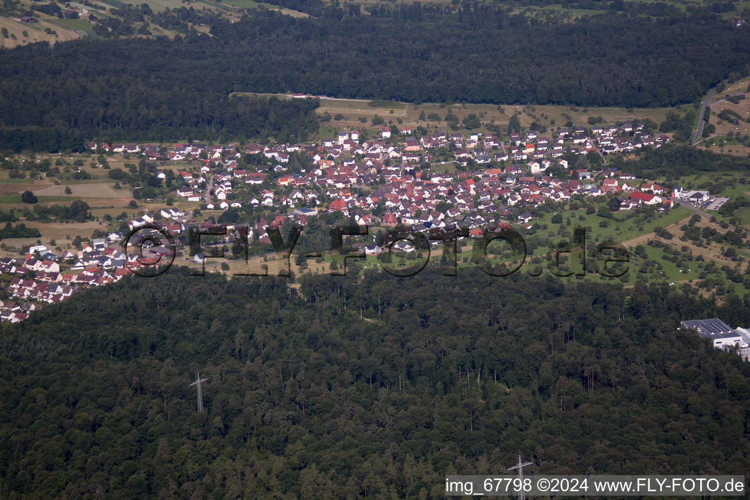 From the east in the district Arnbach in Neuenbürg in the state Baden-Wuerttemberg, Germany