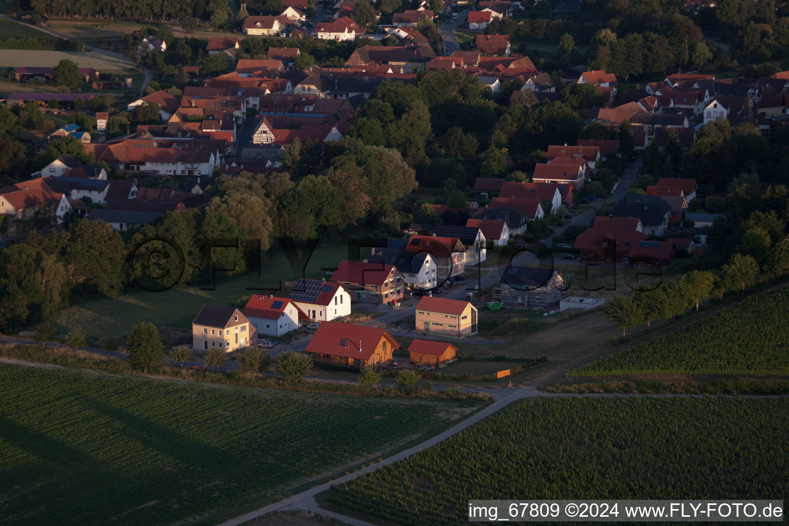 Dierbach in the state Rhineland-Palatinate, Germany seen from a drone