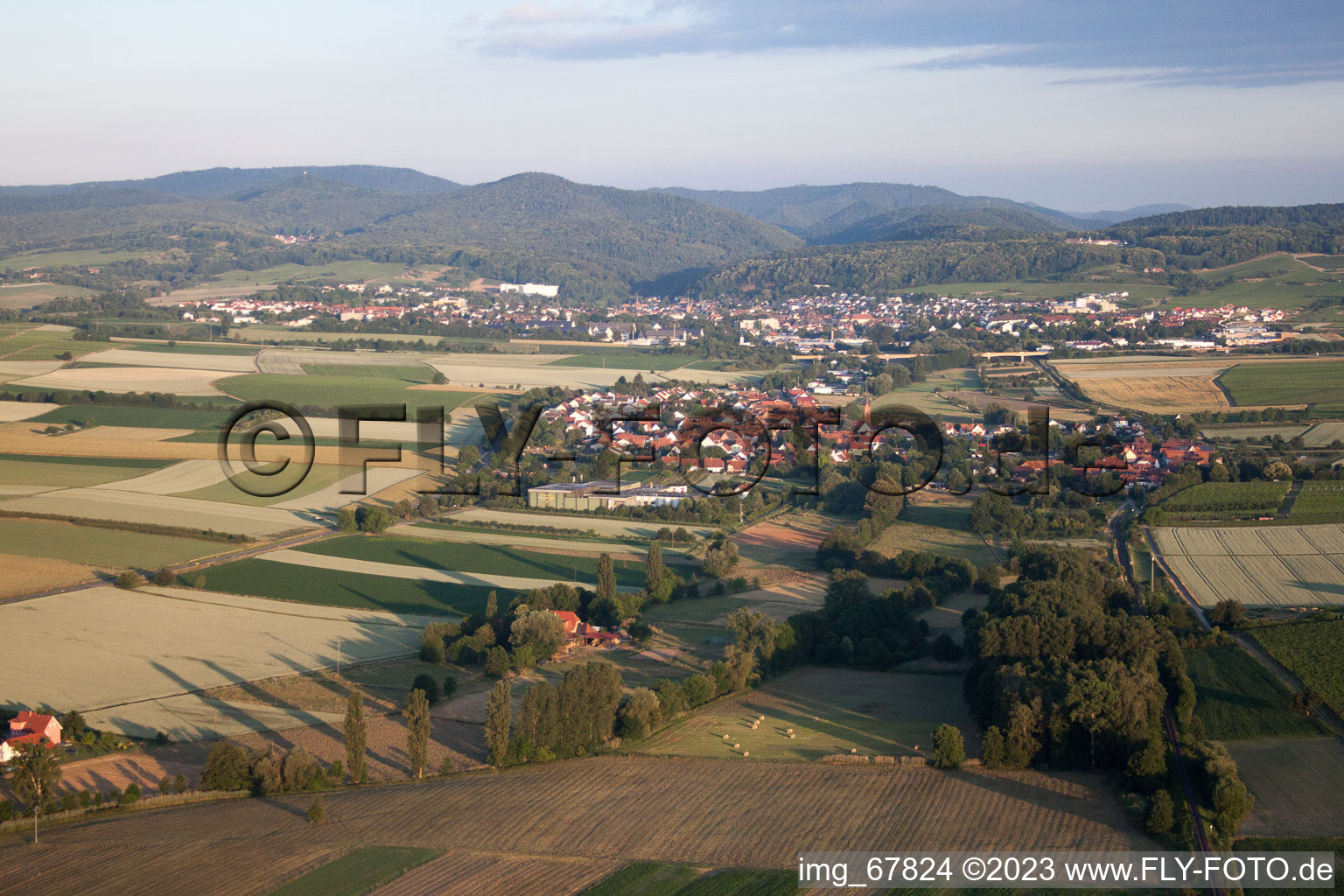 Niederhorbach in the state Rhineland-Palatinate, Germany viewn from the air