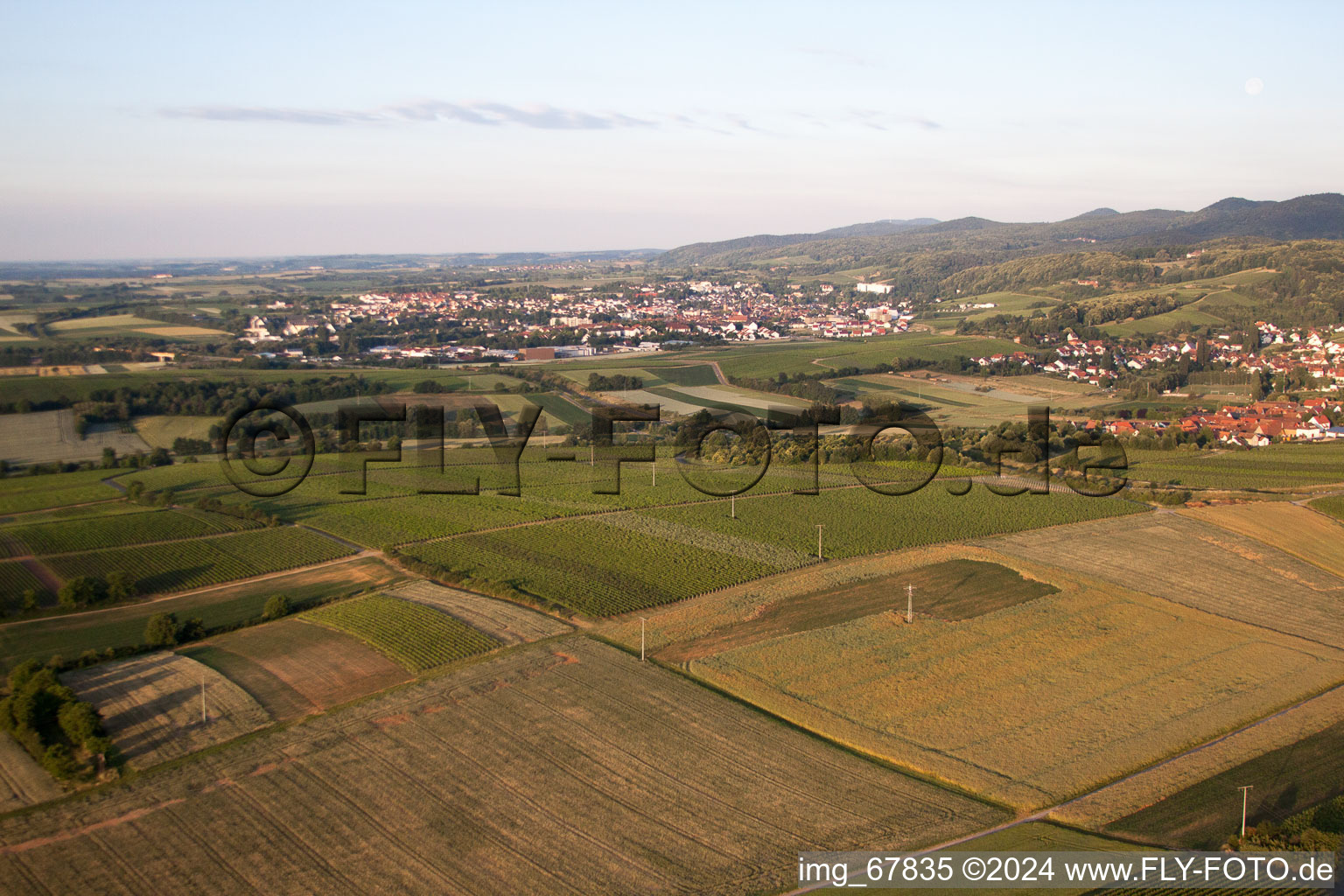 Aerial photograpy of Bad Bergzabern in the state Rhineland-Palatinate, Germany