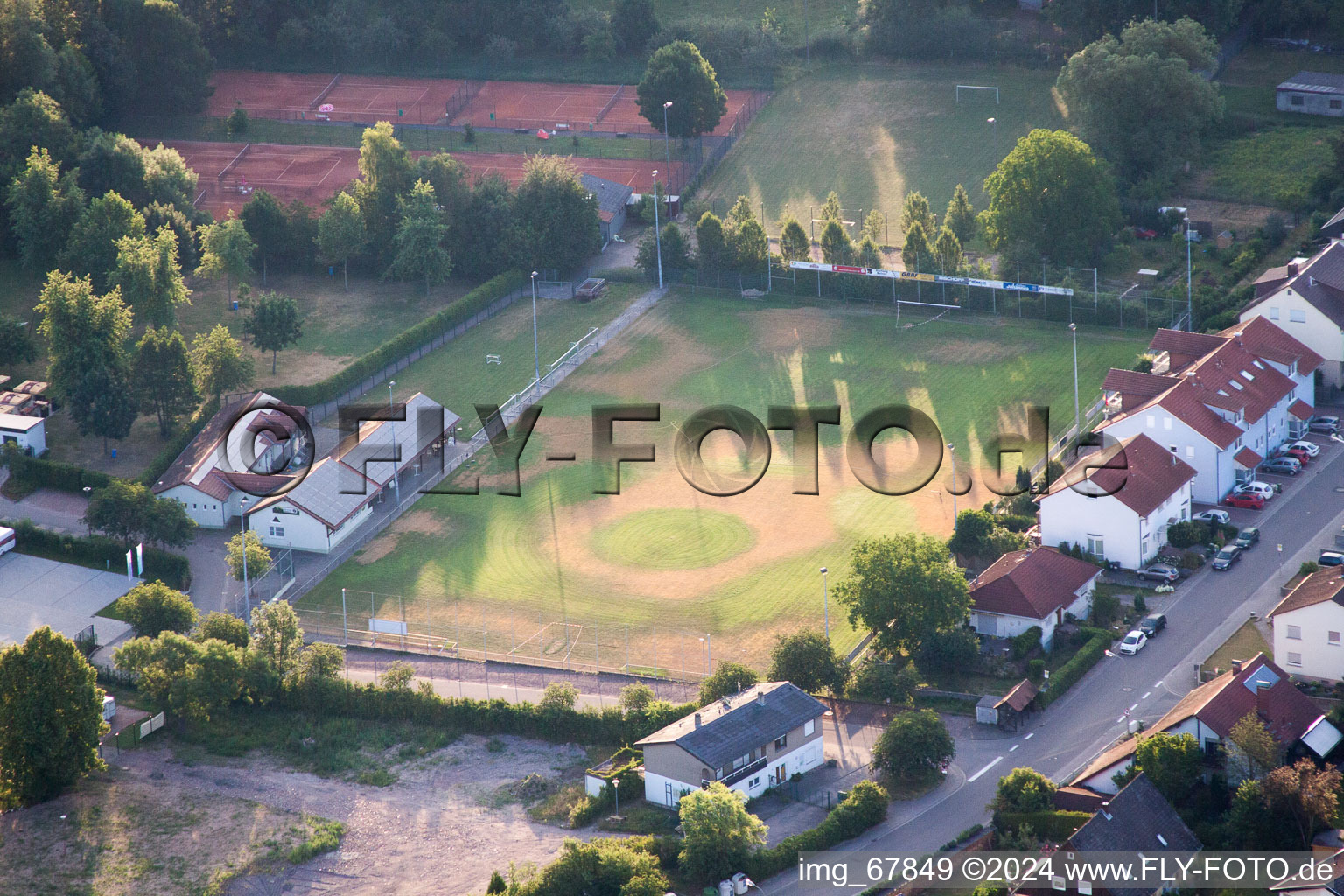 Sports ground in the district Appenhofen in Billigheim-Ingenheim in the state Rhineland-Palatinate, Germany