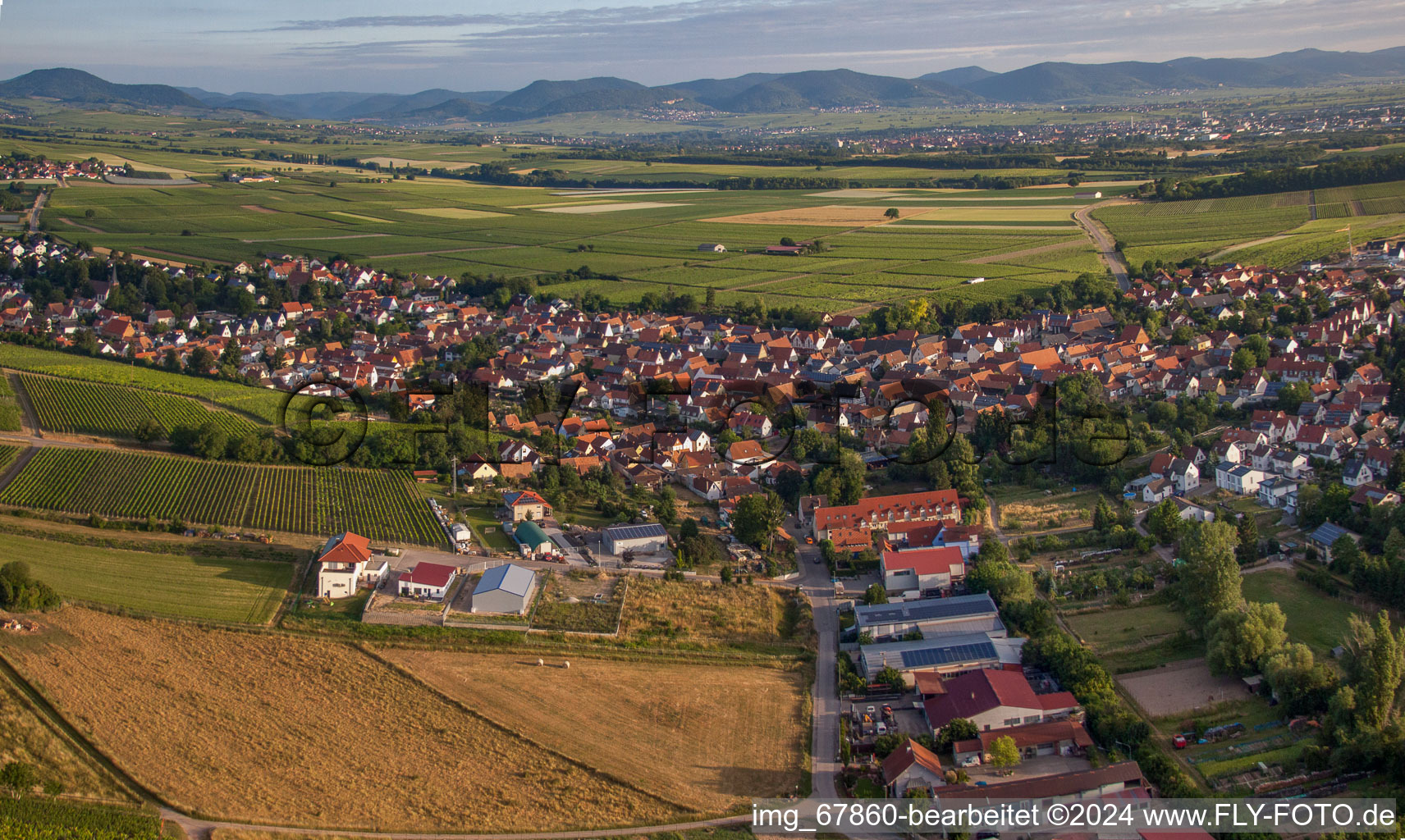 Insheim in the state Rhineland-Palatinate, Germany viewn from the air