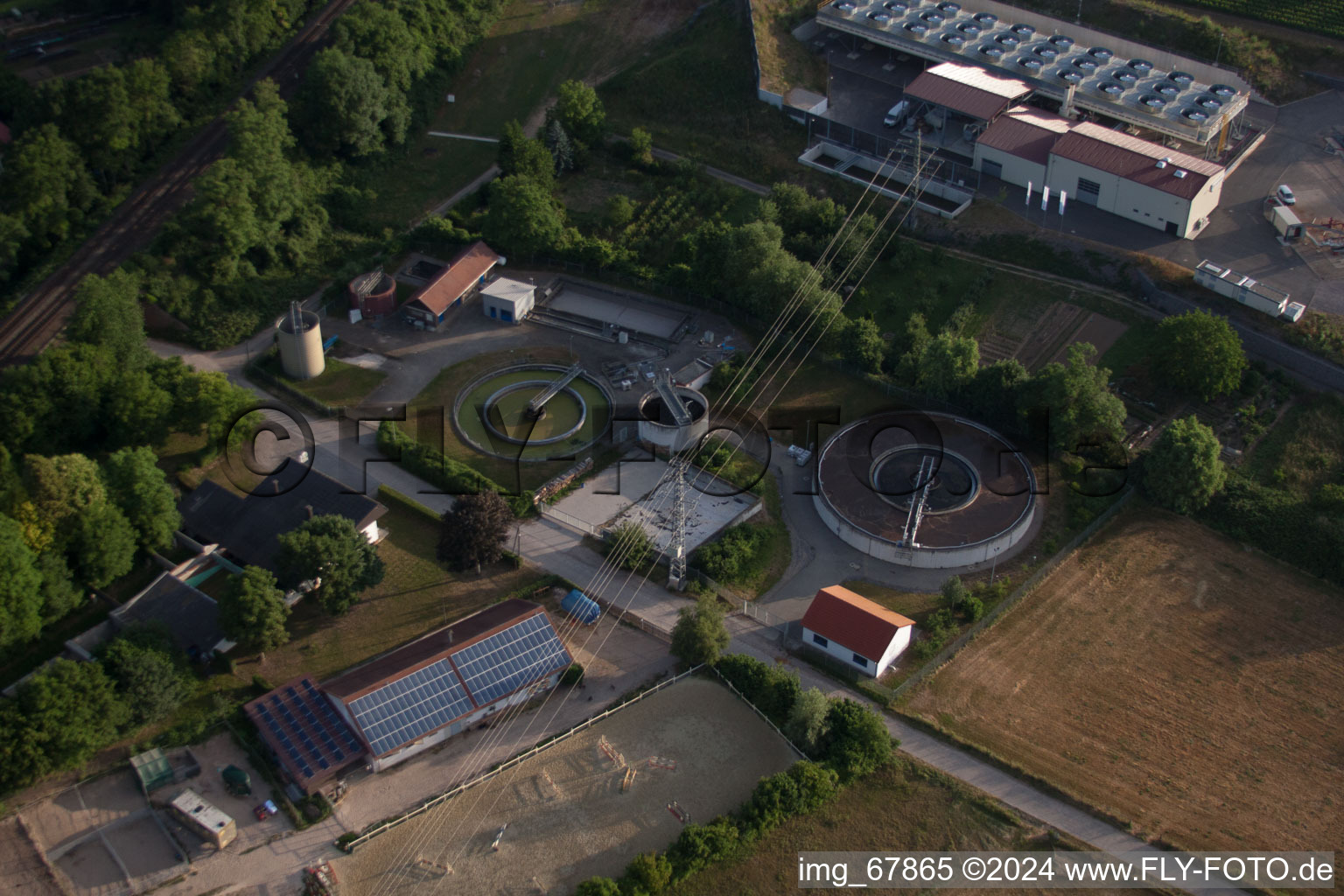 Aerial view of Insheim in the state Rhineland-Palatinate, Germany