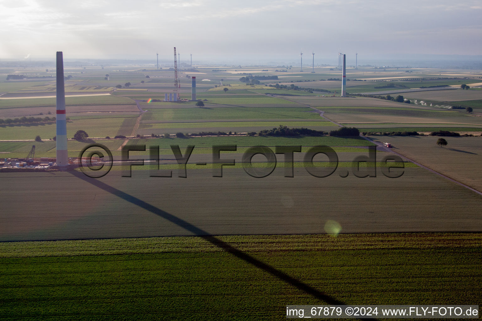 New wind farm in Offenbach an der Queich in the state Rhineland-Palatinate, Germany out of the air