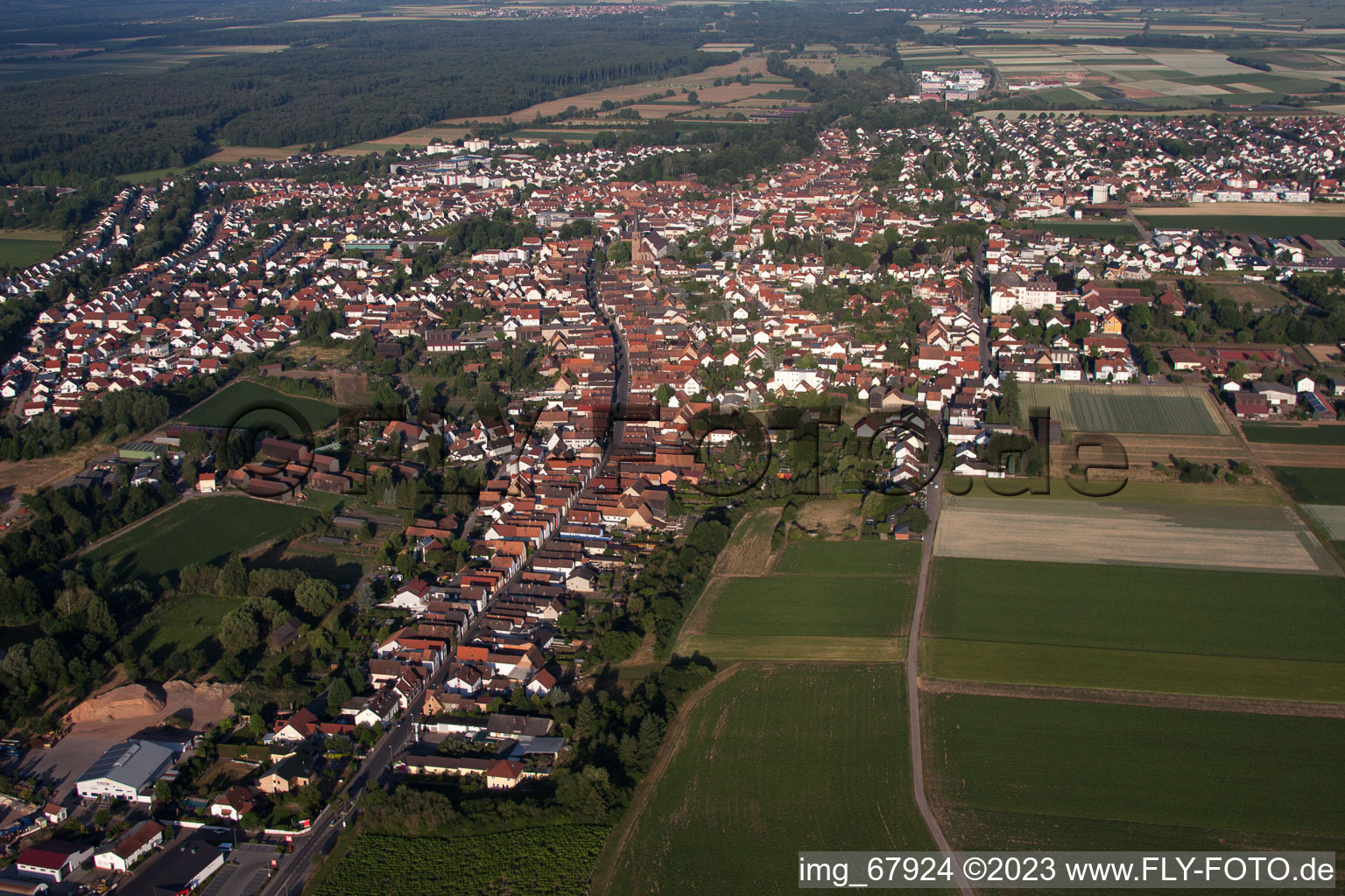 District Herxheim in Herxheim bei Landau/Pfalz in the state Rhineland-Palatinate, Germany seen from above
