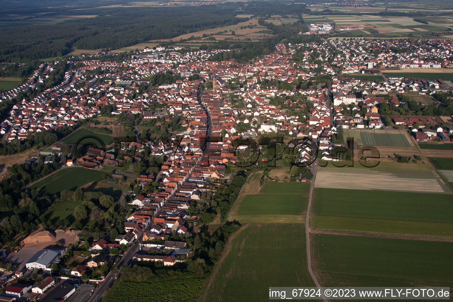 District Herxheim in Herxheim bei Landau in the state Rhineland-Palatinate, Germany seen from above