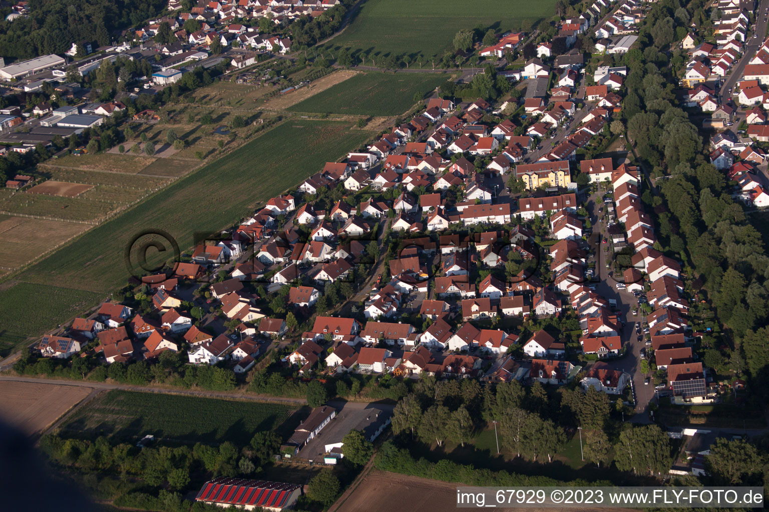 District Herxheim in Herxheim bei Landau in the state Rhineland-Palatinate, Germany viewn from the air