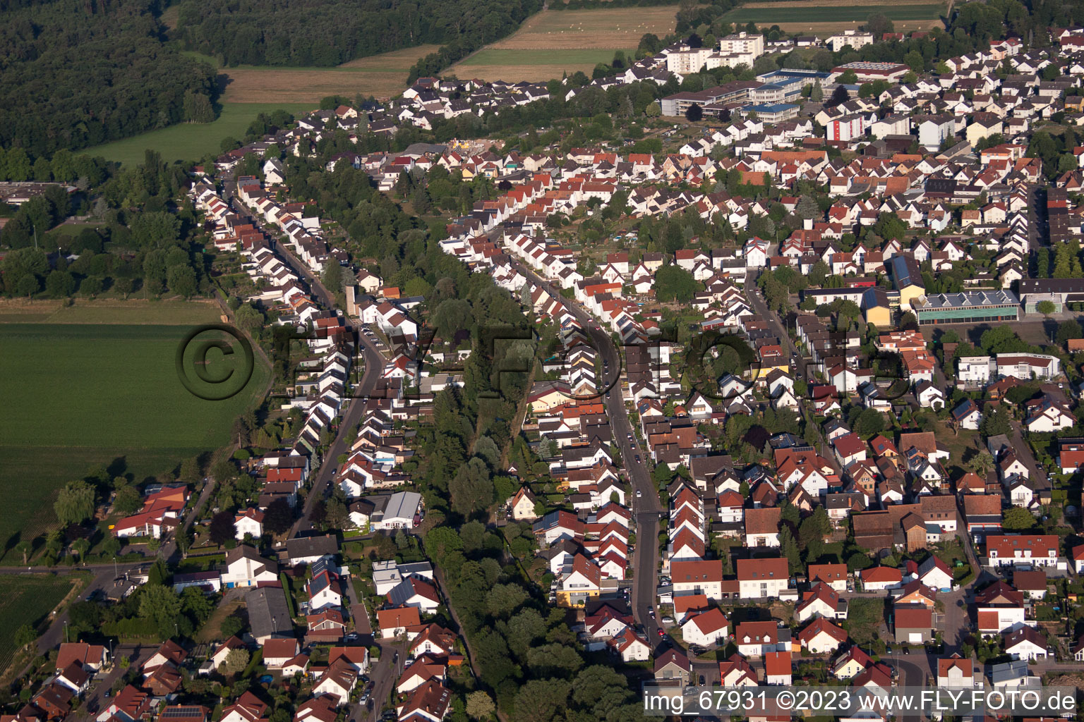 Drone image of District Herxheim in Herxheim bei Landau in the state Rhineland-Palatinate, Germany