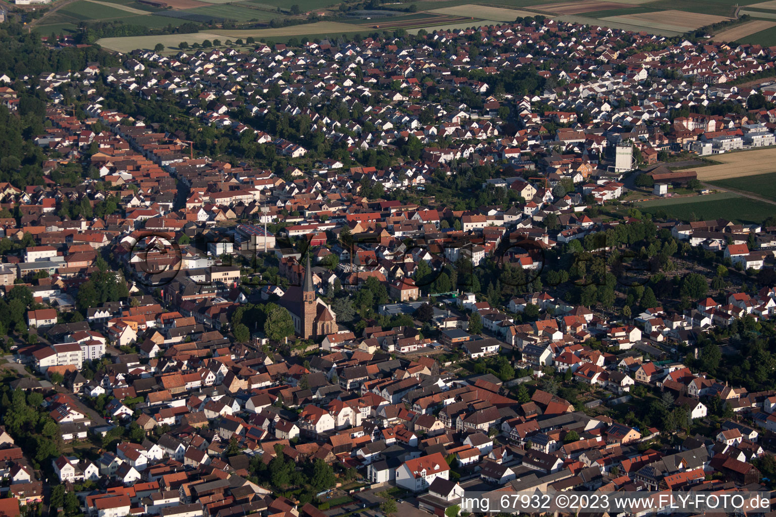 District Herxheim in Herxheim bei Landau in the state Rhineland-Palatinate, Germany from the drone perspective