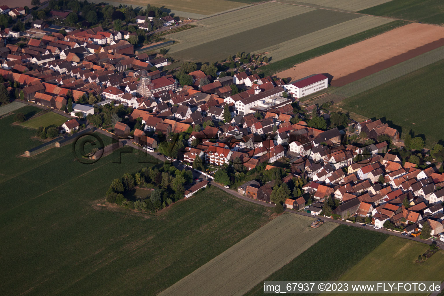 Hotel Restaurant Krone in the district Hayna in Herxheim bei Landau/Pfalz in the state Rhineland-Palatinate, Germany from above