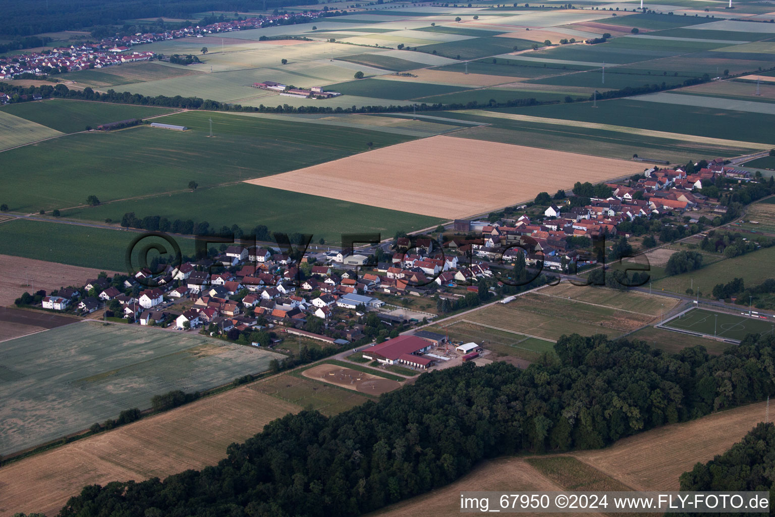 Aerial photograpy of District Minderslachen in Kandel in the state Rhineland-Palatinate, Germany