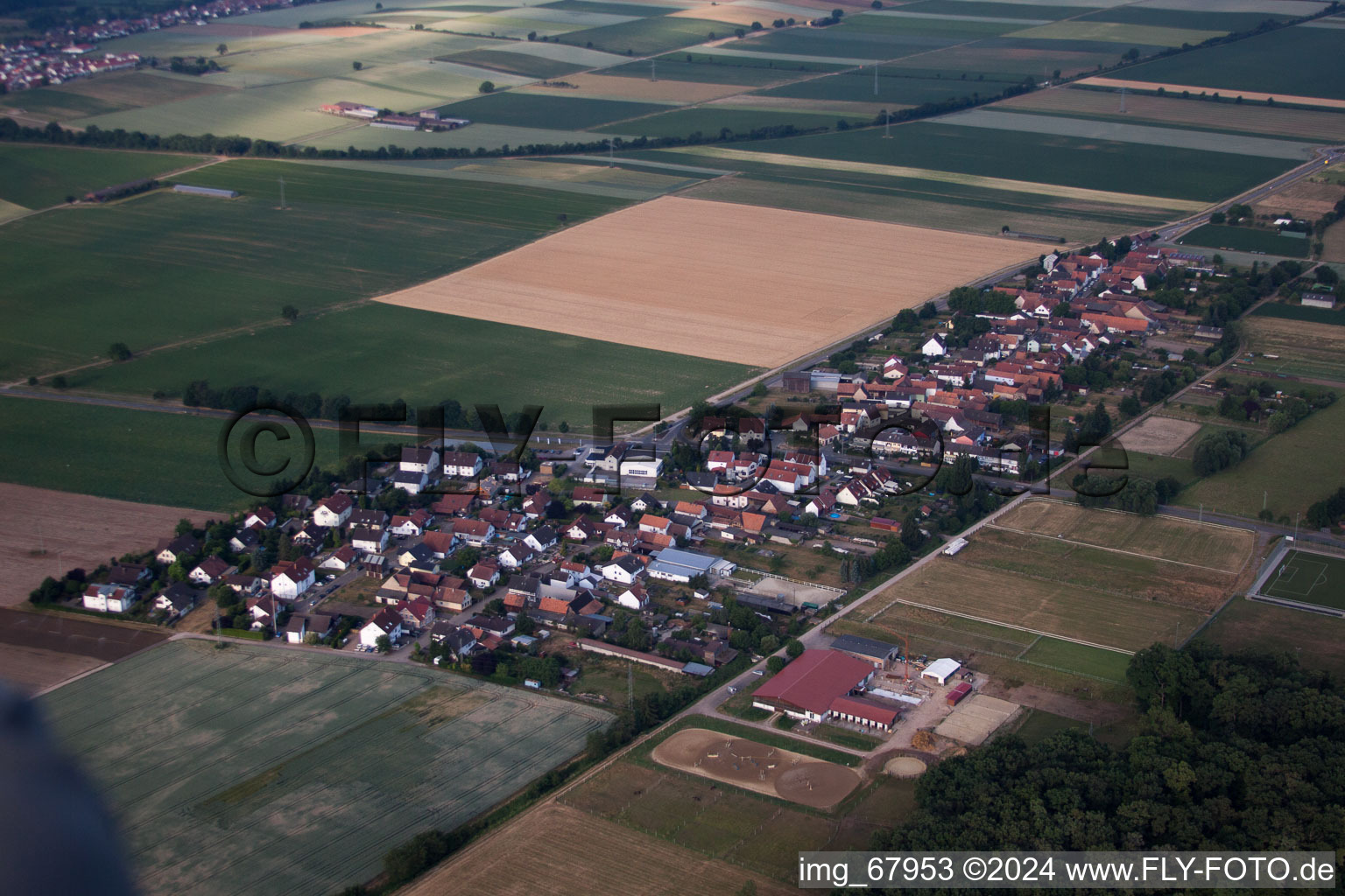 Oblique view of District Minderslachen in Kandel in the state Rhineland-Palatinate, Germany