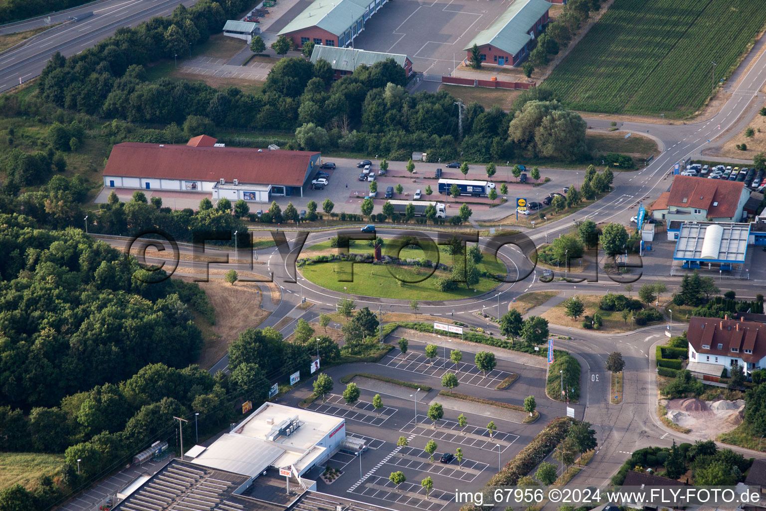 Kandel in the state Rhineland-Palatinate, Germany viewn from the air