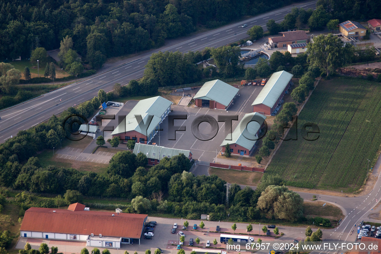 Drone recording of Kandel in the state Rhineland-Palatinate, Germany