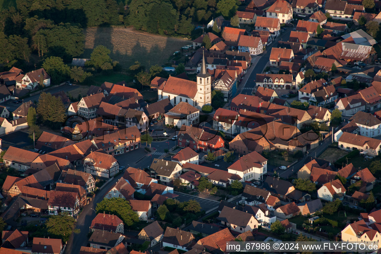 Niederrœdern in the state Bas-Rhin, France out of the air