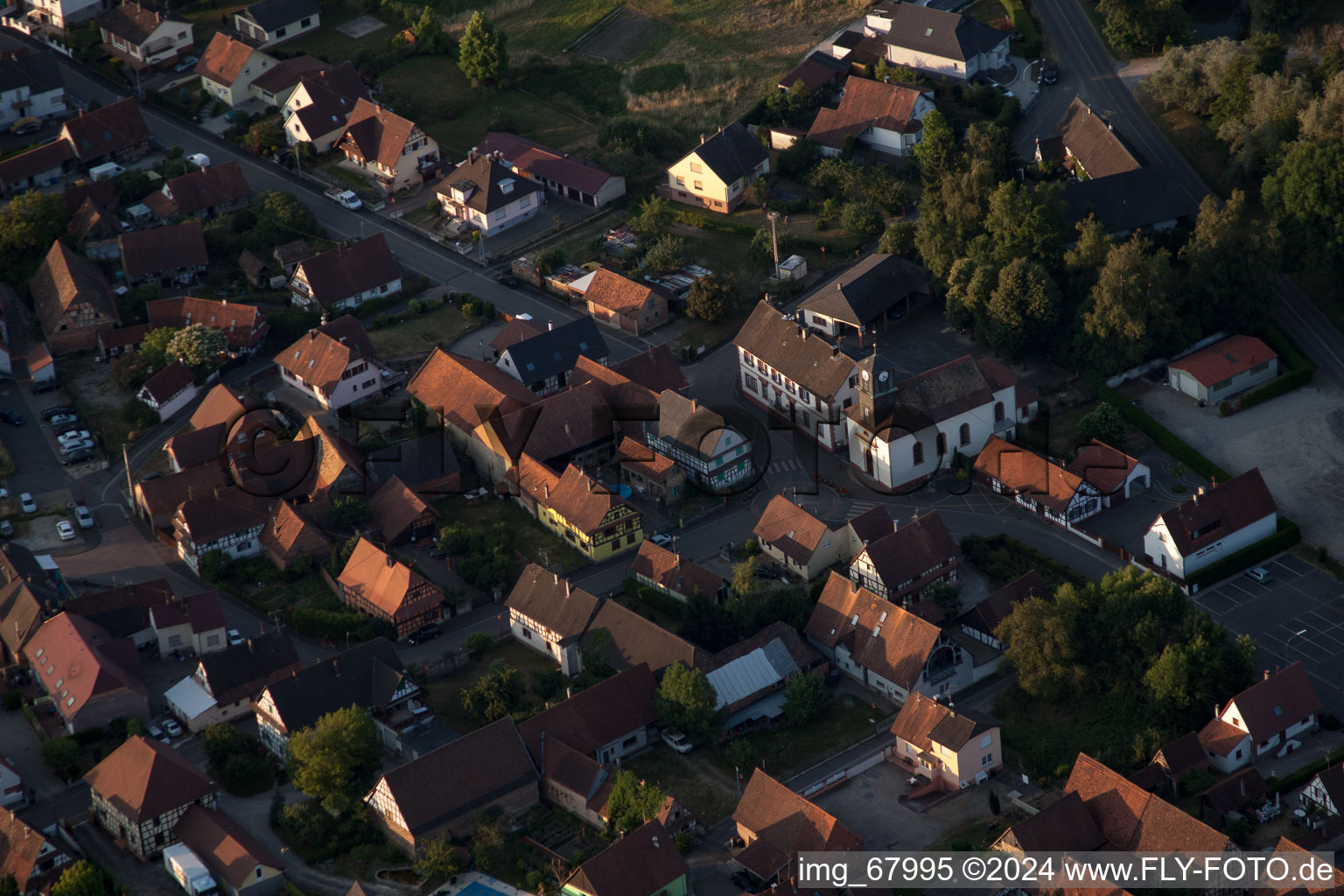 Aerial photograpy of Forstfeld in the state Bas-Rhin, France